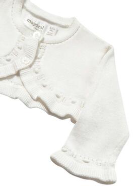 Veste Mayoral tricot basique blanc nouveau-né