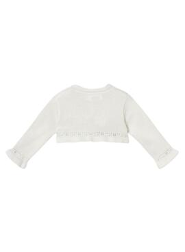 Veste Mayoral tricot basique blanc nouveau-né
