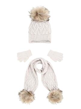 Set Mayoral Chapeau Écharpe Beige Huit Fille