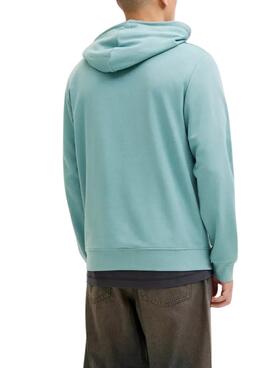 Sweat à capuche Jack and Jones Cole turquoise pour homme