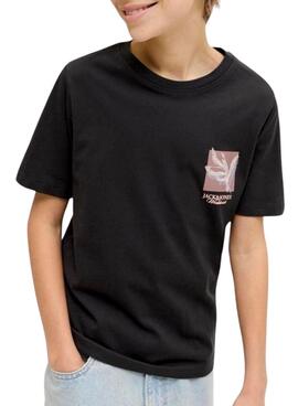T-shirt Jack and Jones Ontauk noir pour enfant