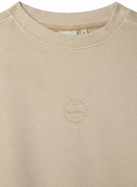 Sweatshirt Pepe Jeans William beige pour enfant.