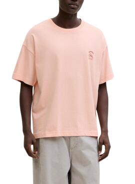 T-shirt Jack and Jones Montauk rose pour homme