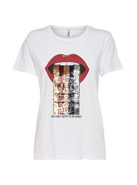T-Shirt Only Collie Blanc Femme