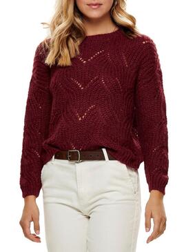 Pull Only Havana Grenat Femme