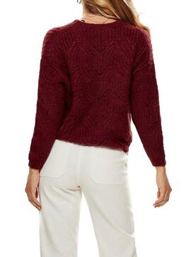 Pull Only Havana Grenat Femme