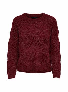 Pull Only Havana Grenat Femme