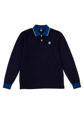 Polo North Sails LS Bleu Homme