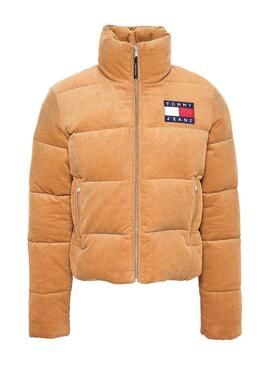 Veste Tommy Jeans Velours Côtelé Camel Pour Femme