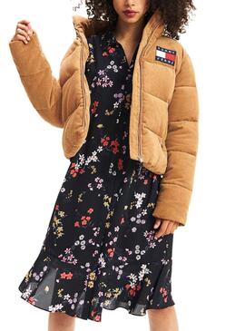 Veste Tommy Jeans Velours Côtelé Camel Pour Femme