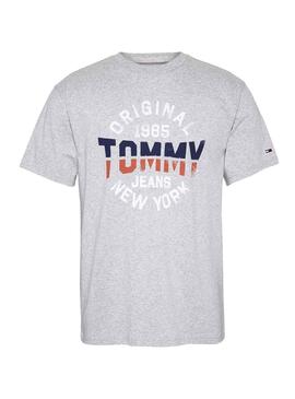 T-Shirt Tommy Jeans Essential Round Gris Homme