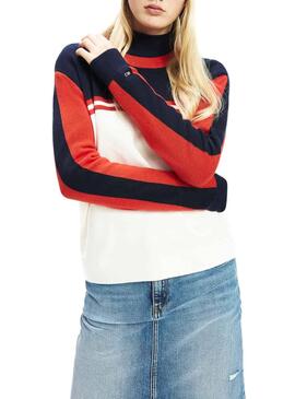 Pull Tommy Jeans Coloblock Pour Femme