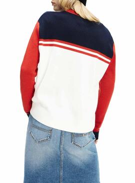 Pull Tommy Jeans Coloblock Pour Femme
