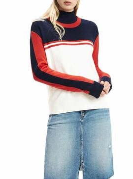 Pull Tommy Jeans Coloblock Pour Femme