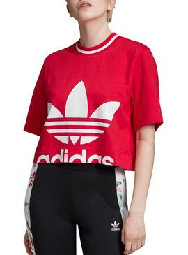 Sweat Adidas Cropped Rose Pour Femme