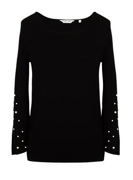 Pull Naf Naf Pearls Femme Noire