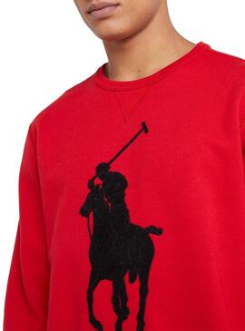 Sweat Polo Ralph Lauren Big Logo Rouge Homme