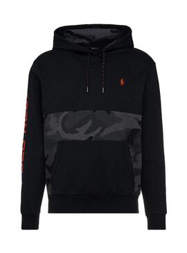 Sweat Polo Ralph Lauren Camo Hood Noir