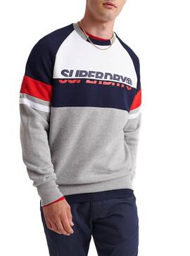 Sweat Superdry Racer Print Gris Homme