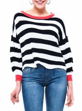 Pull Only Hilde Stripe Marin Femme