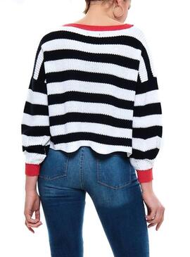 Pull Only Hilde Stripe Marin Femme