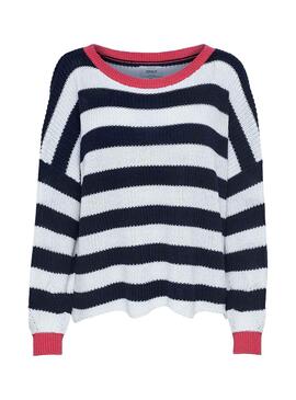 Pull Only Hilde Stripe Marin Femme