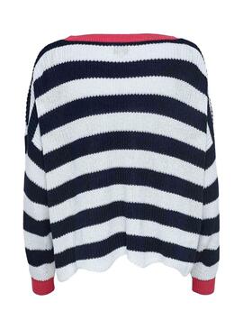 Pull Only Hilde Stripe Marin Femme