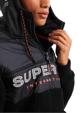 Sweat Superdry Sherpa Worldwide Noir Homme