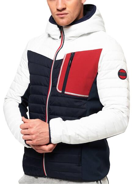 Veste Superdry Convention Hybride Blanc Homme
