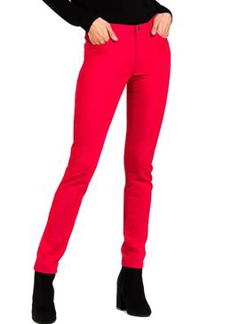 Pantalon Naf Naf Skinny Rouge Pour Femme