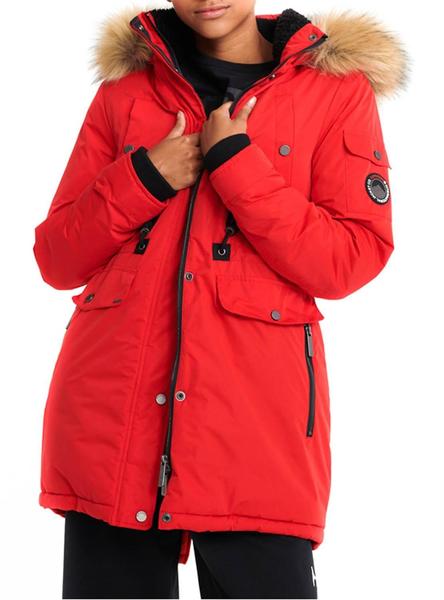 Parka Superdry Nadare Microfibre Rouge Femme