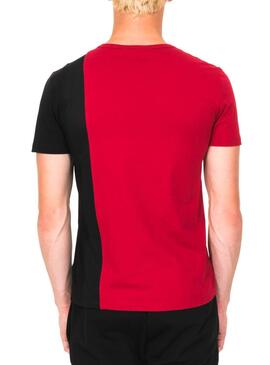 T-Shirt Contraste Antony Morato Rouge pour Homme