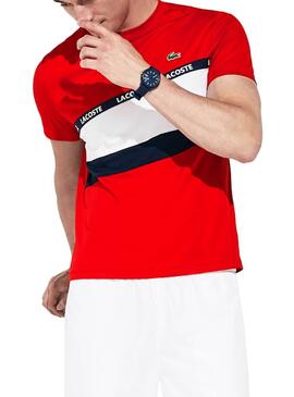 T-Shirt Lacoste TH8427 Rouge Homme