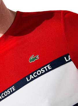 T-Shirt Lacoste TH8427 Rouge Homme