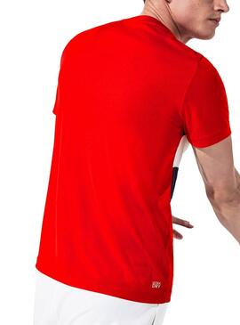 T-Shirt Lacoste TH8427 Rouge Homme