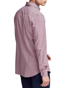 Chemise Hackett Check Rouge Homme