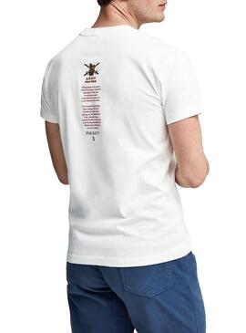 T-Shirt Hackett Army Blanc Homme