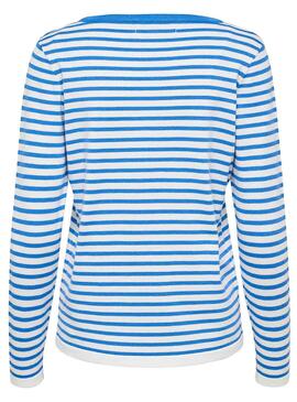 Pull Only Birk Bleu et Blanc pour Femme