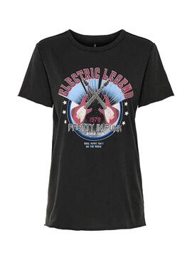 T-Shirt Only Lucy Punk Noir Femme