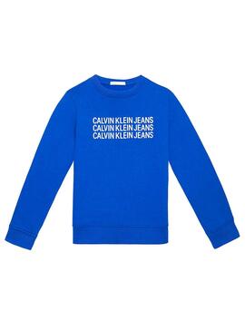 Sweat Calvin Klein Triple Logo Bleu Pour Enfante