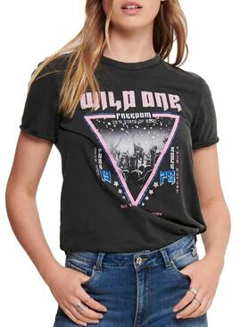 T-Shirt Only Lucy Wild Noir Femme