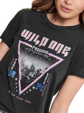 T-Shirt Only Lucy Wild Noir Femme