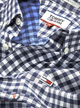 Chemise Tommy Jeans Vichy Bleu Pour Homme