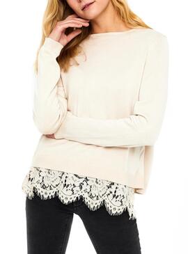 Pull Only Cilla Beige Femme
