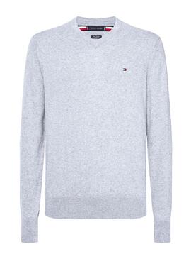 Pull Tommy Hilfiger Cashmere Gris pour Homme