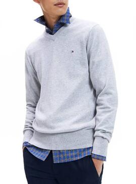 Pull Tommy Hilfiger Cashmere Gris pour Homme