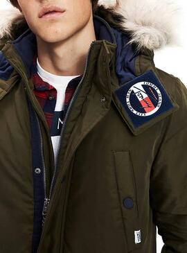 Tommy Jeans Tech Parka Vert Homme