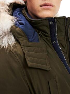 Tommy Jeans Tech Parka Vert Homme