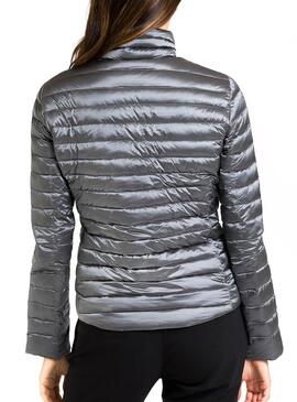 Veste Naf Naf Argent capitonné pour Femme