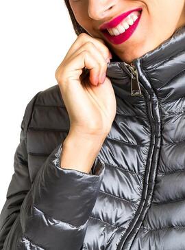 Veste Naf Naf Argent capitonné pour Femme